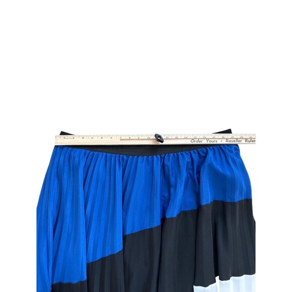 Lane Bryant Skirt Womens 18/20 Blue Black White Pleated Colorblock Maxi Plus - Picture 5 of 6